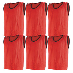 MESH TRAINING BIB LARGE, RED, SET OF 6
