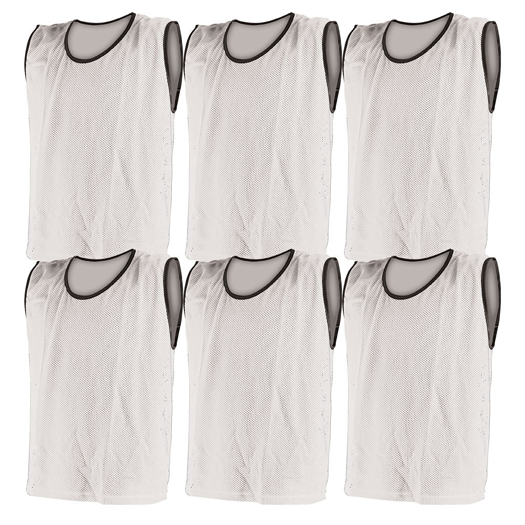 MESH TRAINING BIB LARGE, WHITE, SET OF 6