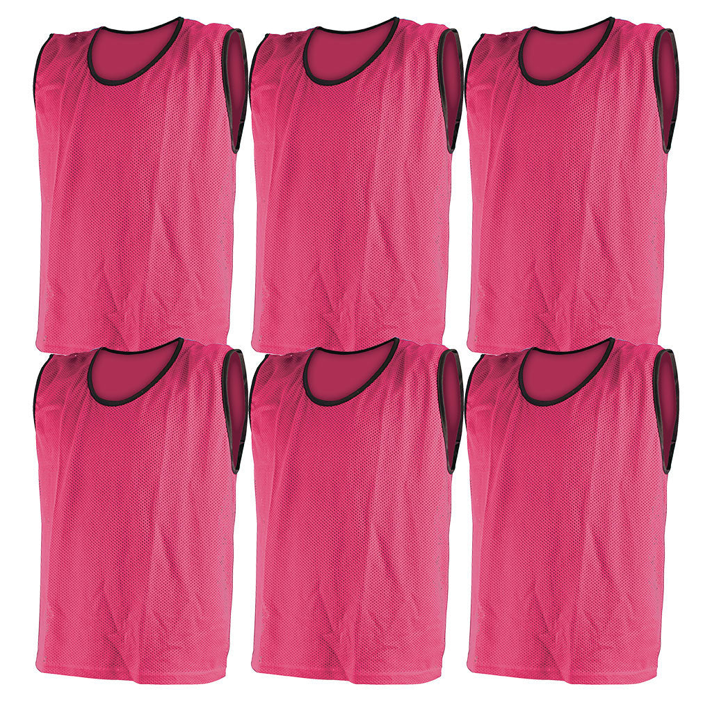 MESH TRAINING BIB MEDIUM, PINK, SET OF 6