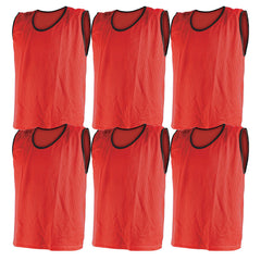 MESH TRAINING BIB MEDIUM, RED, SET OF 6