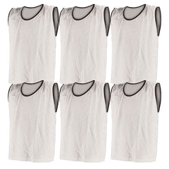 MESH TRAINING BIB MEDIUM, WHITE, SET OF 6