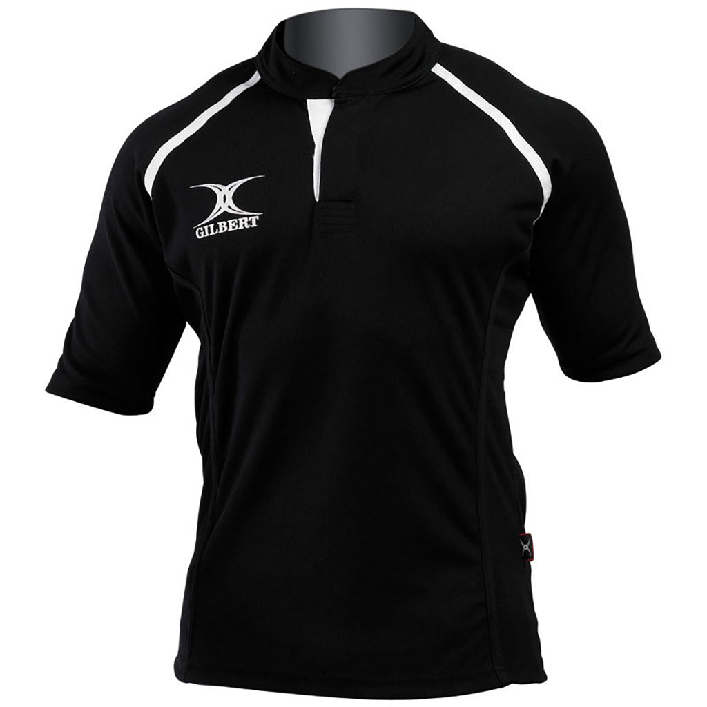 GILBERT XACT RUGBY MATCH SHIRT MONOCHROME BLACK MEDIUM