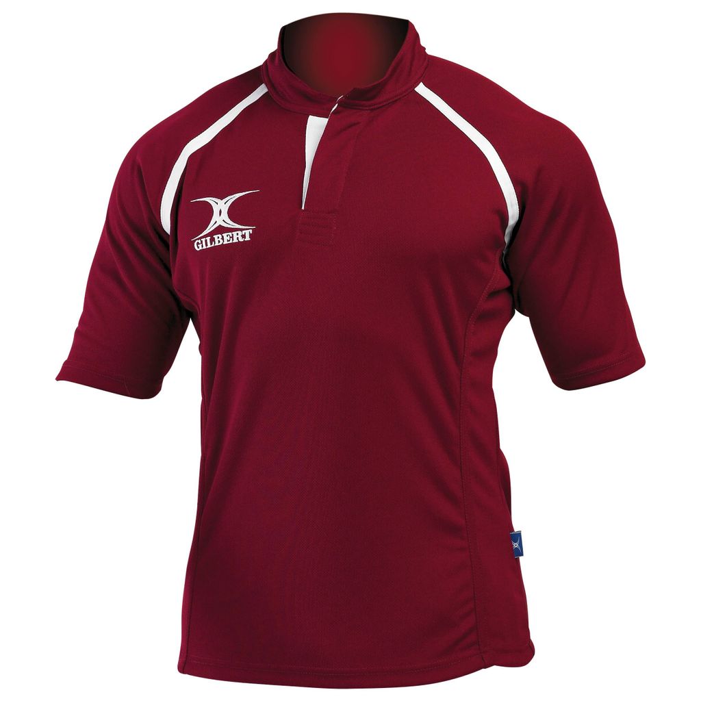 GILBERT XACT RUGBY MATCH SHIRT MONOCHROME MAROON LARGE