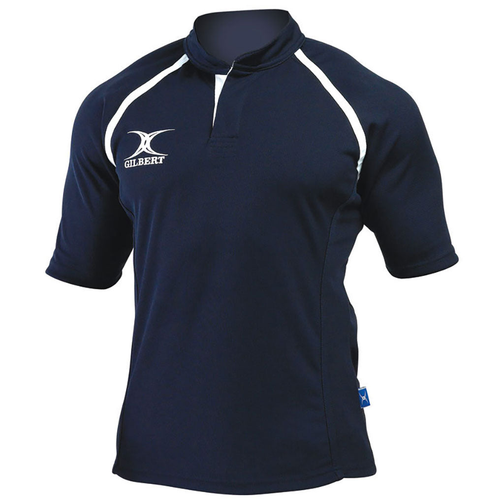 GILBERT XACT RUGBY MATCH SHIRT MONOCHROME NAVY BLUE SMALL