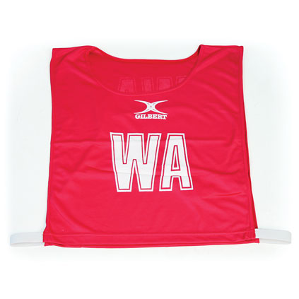 GILBERT NETBALL BIB RED, MEDIUM