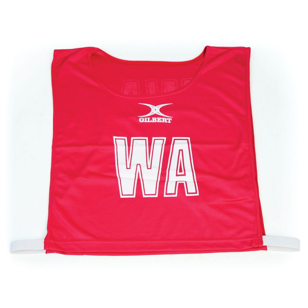 GILBERT NETBALL BIB RED, SMALL
