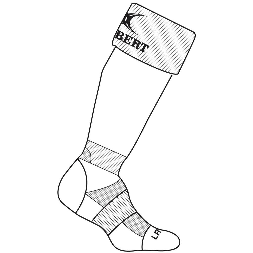GILBERT KRYTEN II RUGBY SOCKS WHITE, JUNIOR 3-6