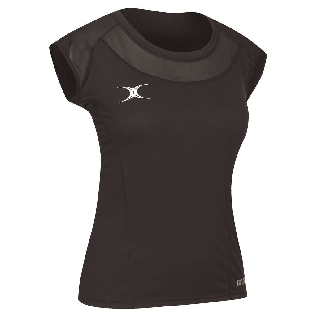 GILBERT VIXEN NETBALL TOP BLACK, SIZE 8