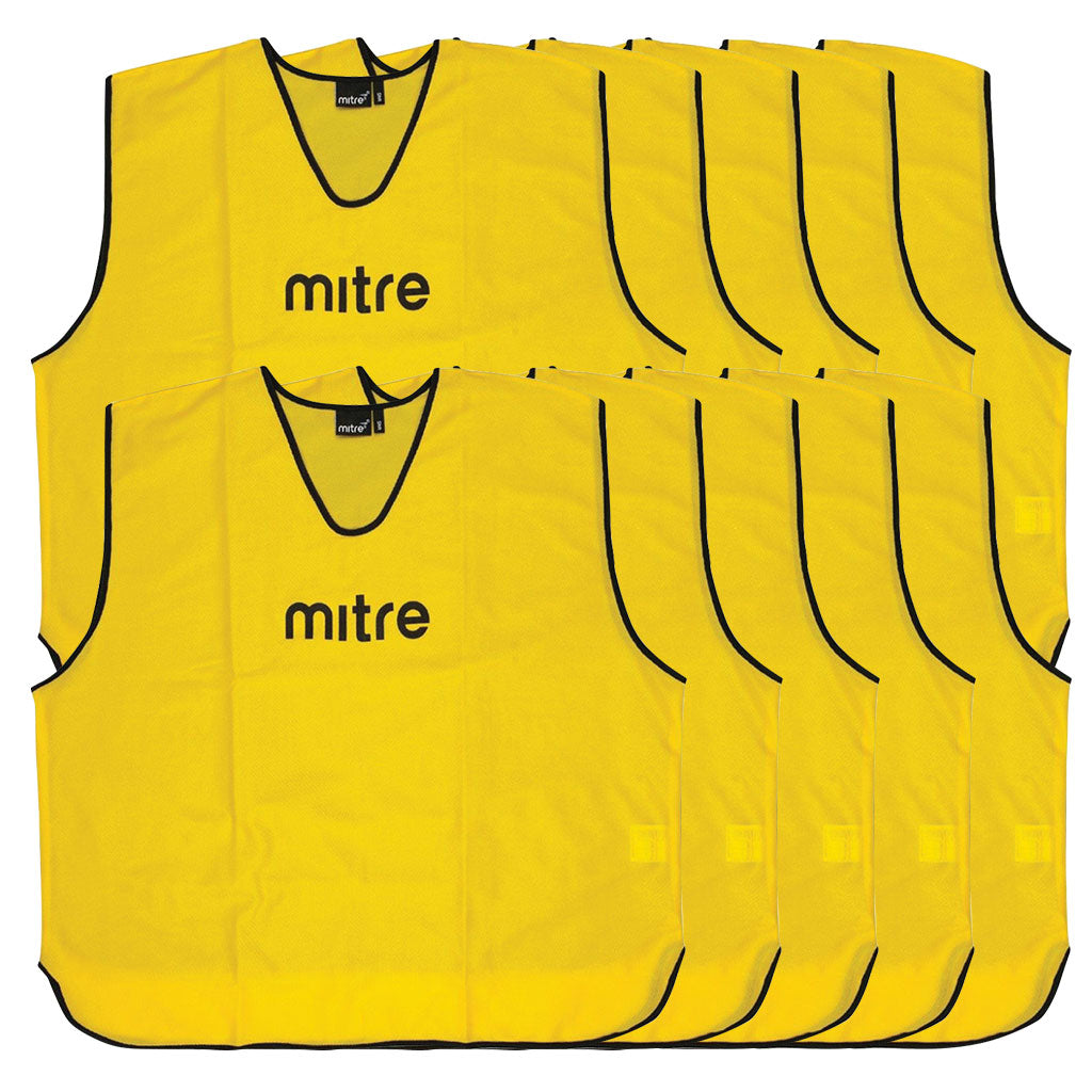 MITRE CORE TRAINING BIB YELLOW, MEDIUM, SET OF 10