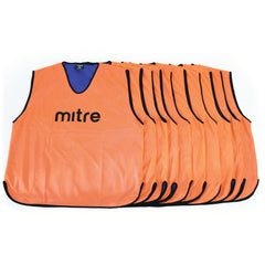MITRE PRO REVERSIBLE TRAINING BIB ORANGE/ROYAL BLUE, LARGE, SET OF 10