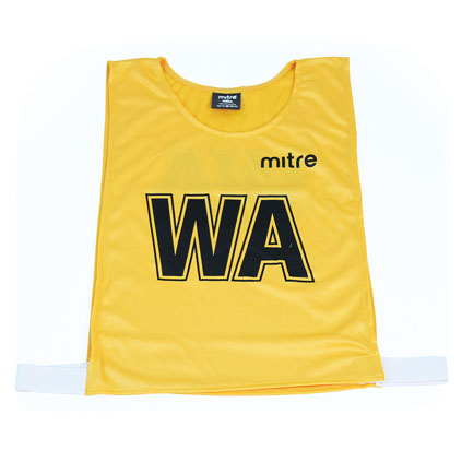 MITRE PRO NETBALL BIB SET YELLOW, MEDIUM, SET OF 7