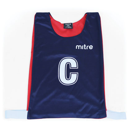 MITRE PRO REVERSIBLE NETBALL BIB SET NAVY BLUE/RED,MEDIUM, SET OF 7