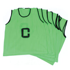 MESH NETBALL BIB SET GREEN, LARGE, SET OF 7
