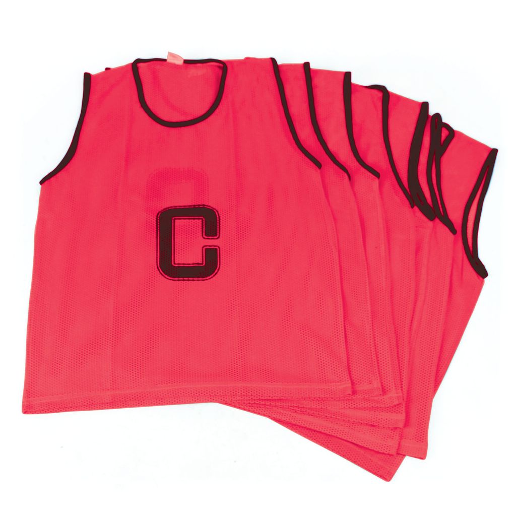 MESH NETBALL BIB SET RED, MEDIUM, SET OF 7