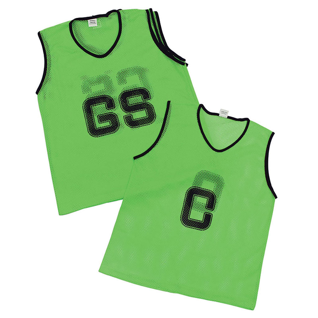 MESH NETBALL BIB SET GREEN, SMALL, SET OF 7