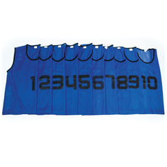 MESH TRAINING BIB NUMBERED 1-10 MEDIUM, BLUE, SET OF 10