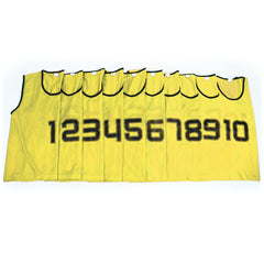 MESH TRAINING BIB NUMBERED 1-10 MEDIUM, YELLOW, SET OF 10