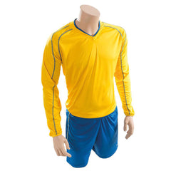 PRECISION MARSEILLE SHIRT & SHORT SET YELLOW/ROYAL BLUE, 30-32INCH