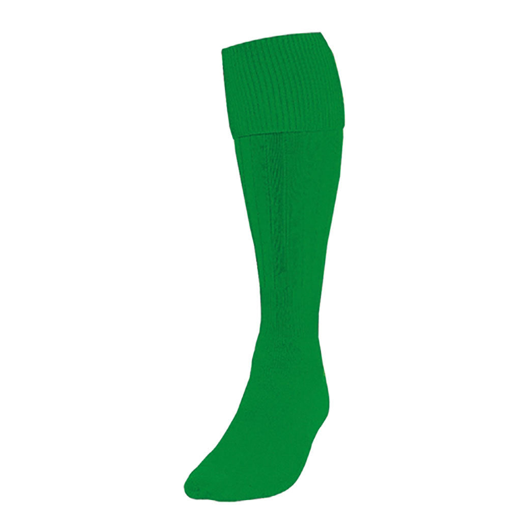 PRECISION PLAIN FOOTBALL SOCKS EMERALD, JUNIOR SIZE 12-02