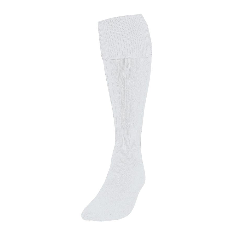 PRECISION PLAIN FOOTBALL SOCKS WHITE, JUNIOR SIZE 08-11