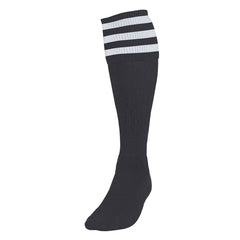 PRECISION 3 STRIPE FOOTBALL SOCKS BLACK/WHITE, JUNIOR SIZE 12-02