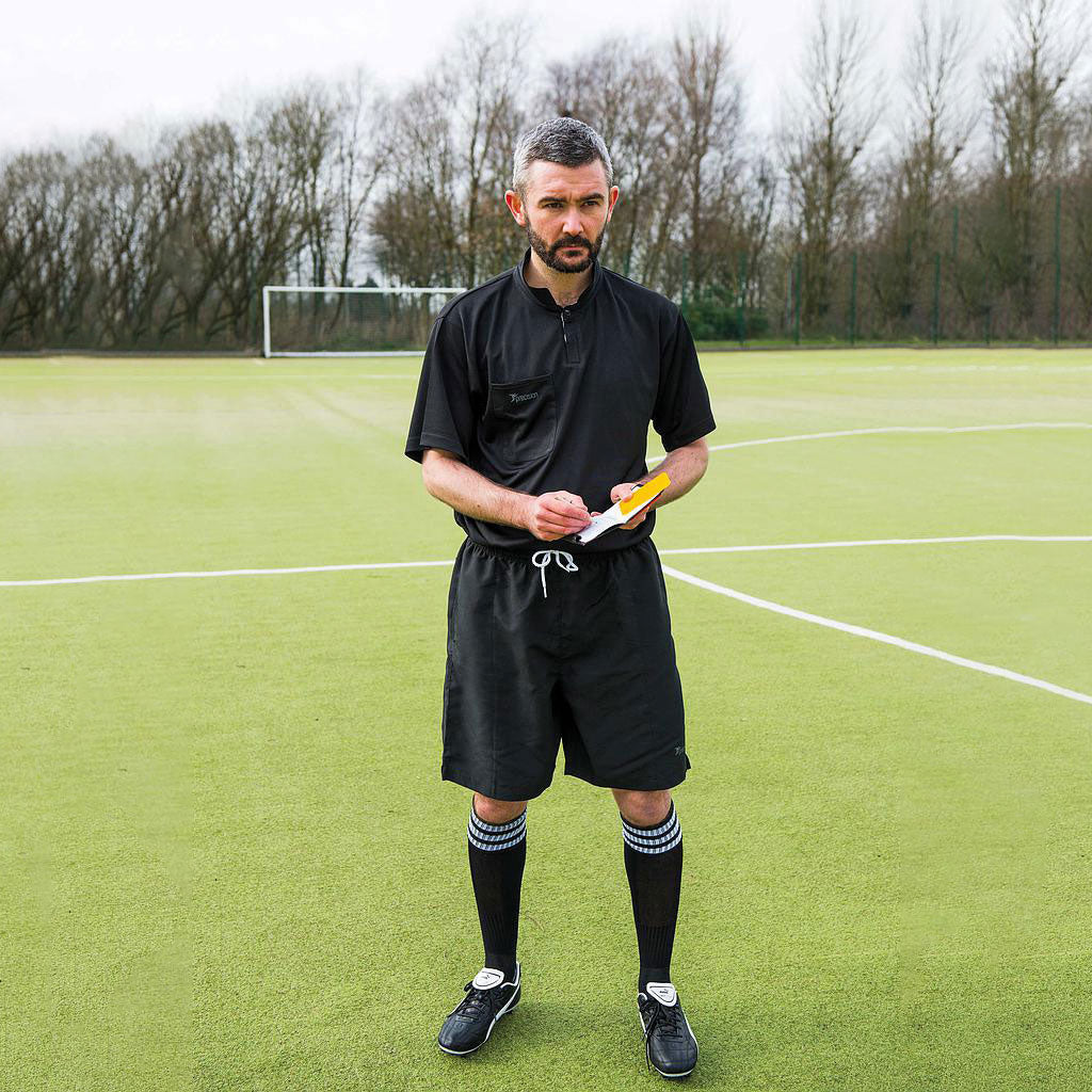 PRECISION REFEREE SHORTS BLACK/WHITE, 38-40INCH