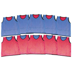 REVERSIBLE BIB  MEDIUM, BLUE/RED, SET OF 10