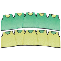REVERSIBLE BIB  SMALL, GREEN/YELLOW, SET OF 10