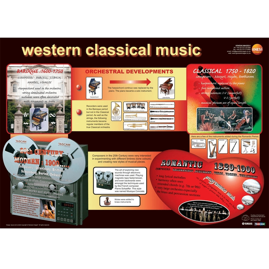 Musical styles - pack of 3 educational posters