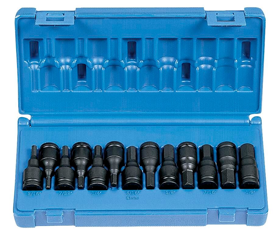 SOCKET SET 3/8IN 13PC FRACTIONAL AND METRIC HEX DRIVER GP1298HC