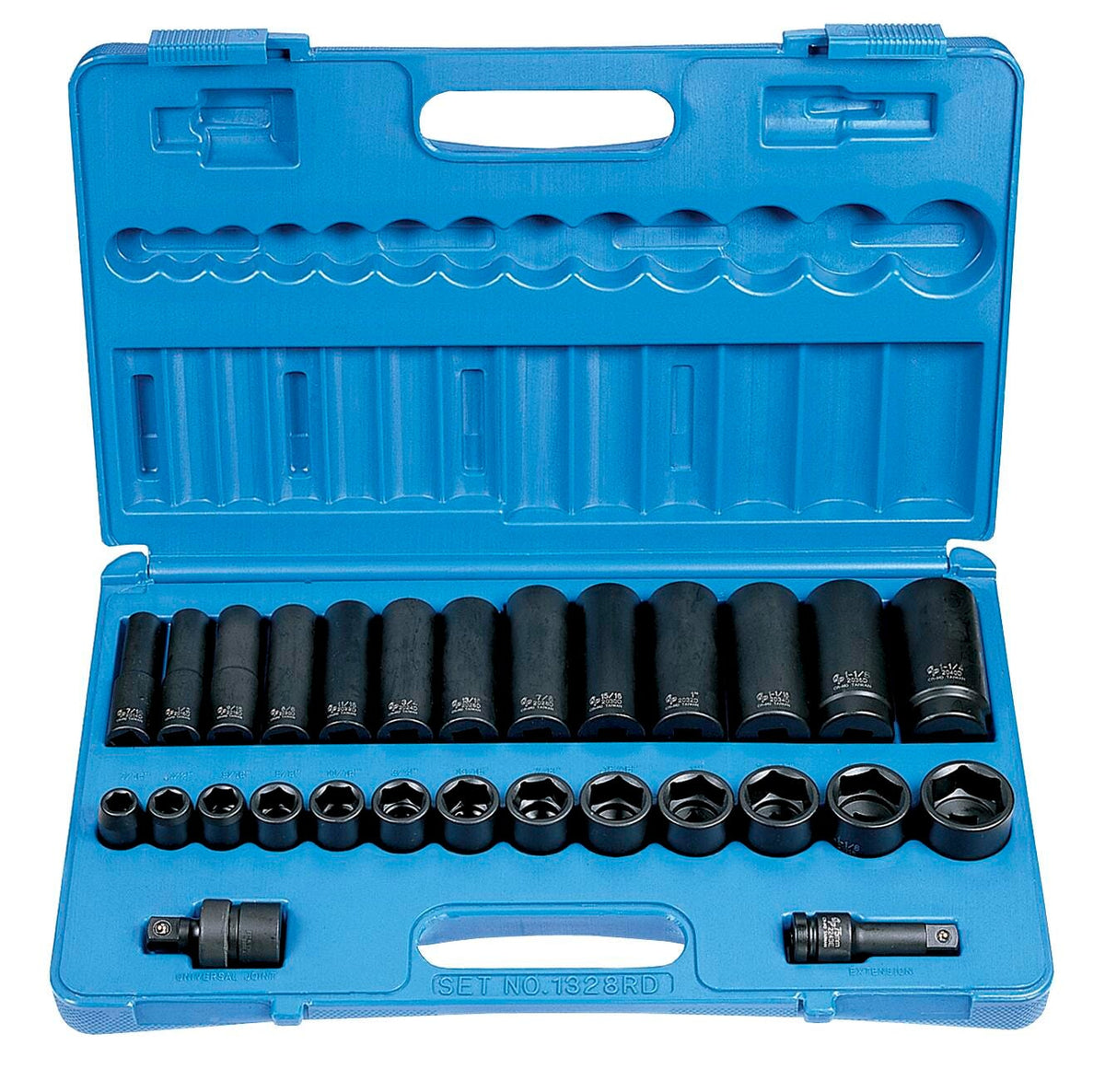 SOCKET SET 1/2IN 28PC STD + DEEP FRACTIONAL GP1328RD