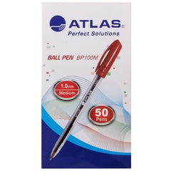 Atlas, Ball Pen 1.0mm Medium BX=50 Red