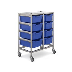 Gratnells Dynamis Double Trolley Unit - 8 deep trays