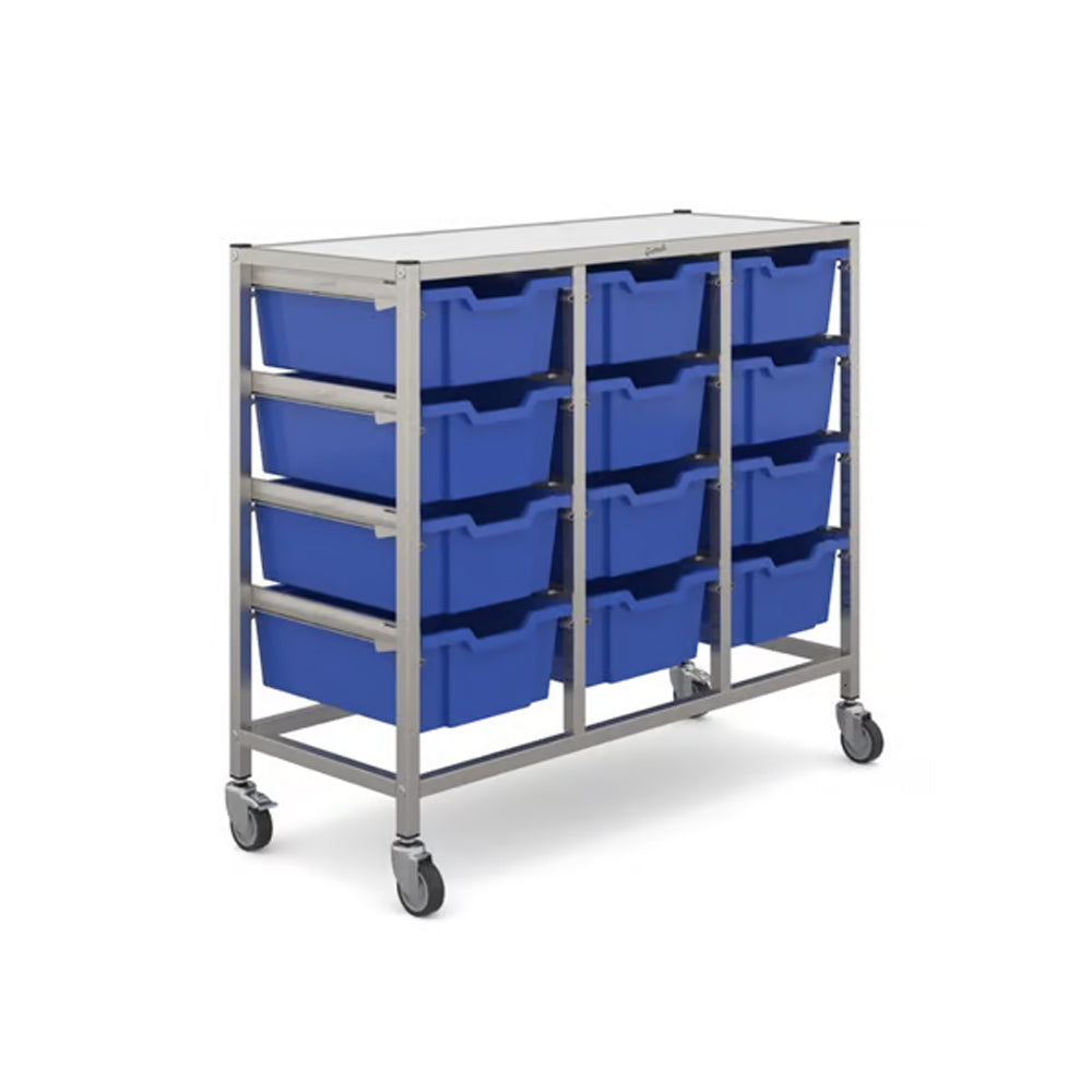 Gratnells Dynamis Treble Trolley Unit - 12 deep trays