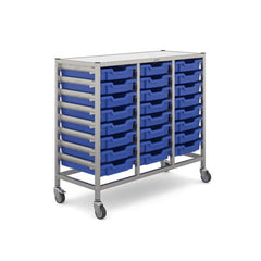 Gratnells Dynamis Treble Trolley Unit - 24 shallow trays