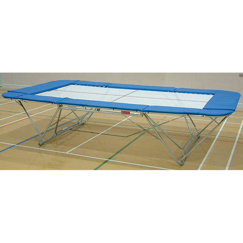 CLUB MODEL TRAMPOLINE 13MM BED C/W LIFT/LOWER STANDS