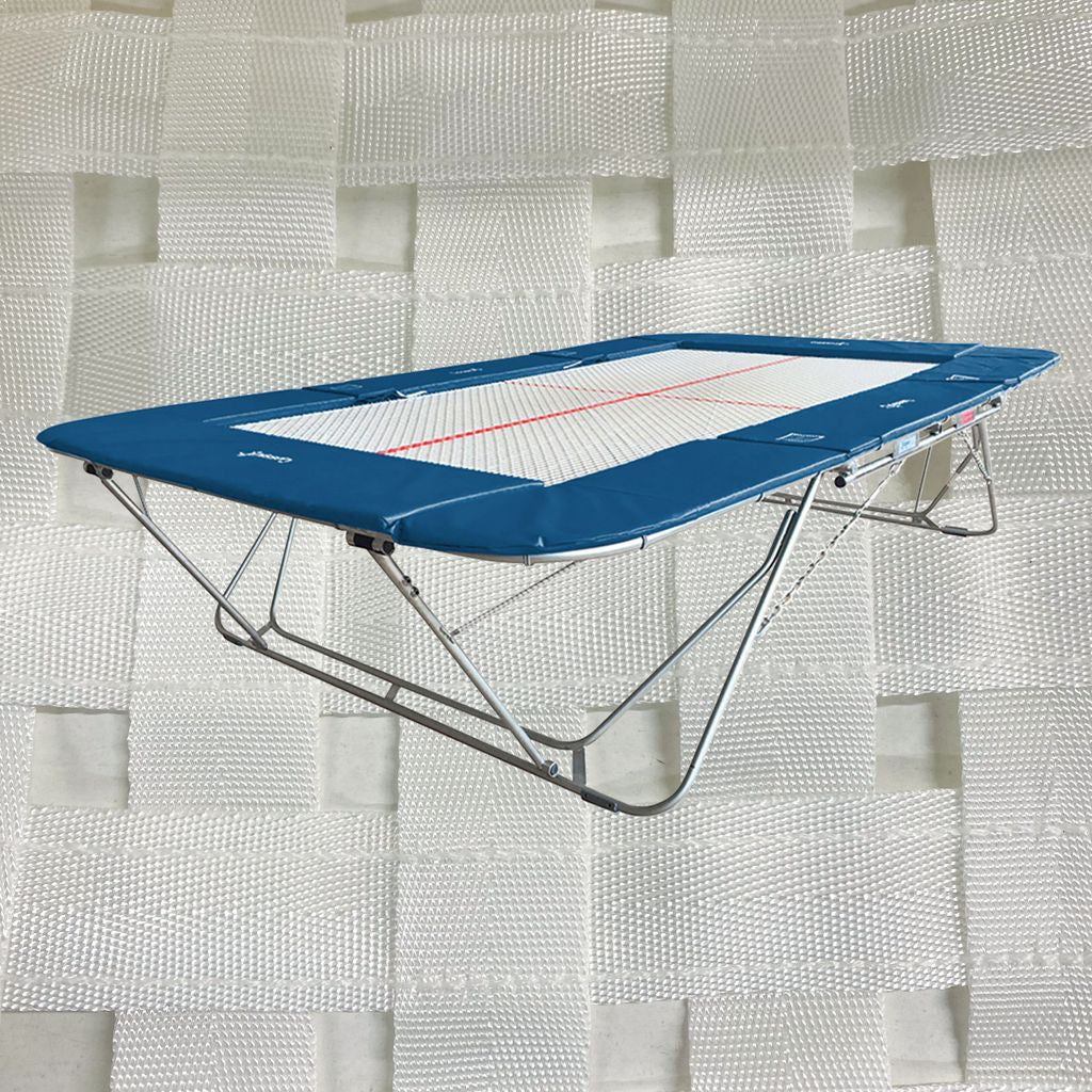 77A TRAMPOLINE 25MM WEB BED, FIXED ROLLER STAND