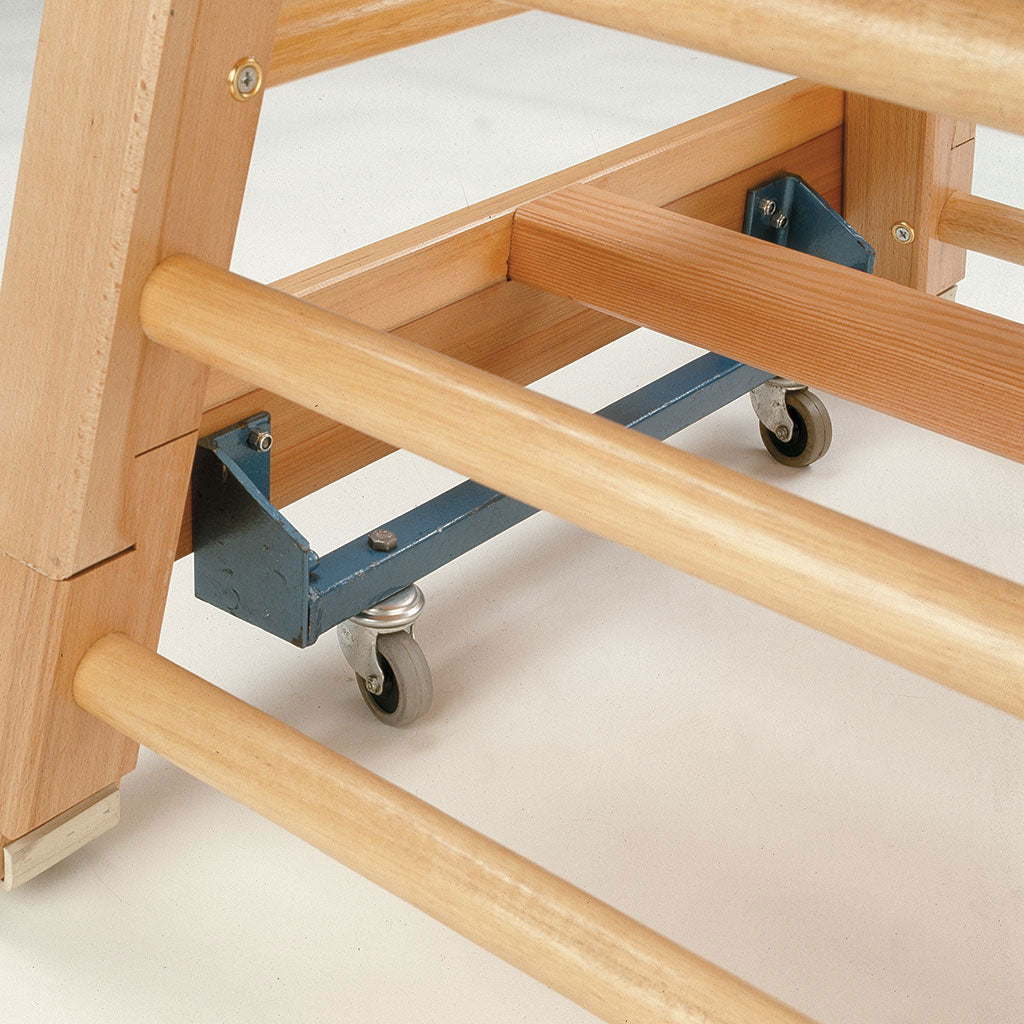 VAULTING BAR BOX 2 SECTIONS, 915MM C/W CASTORS, HIDE TOP