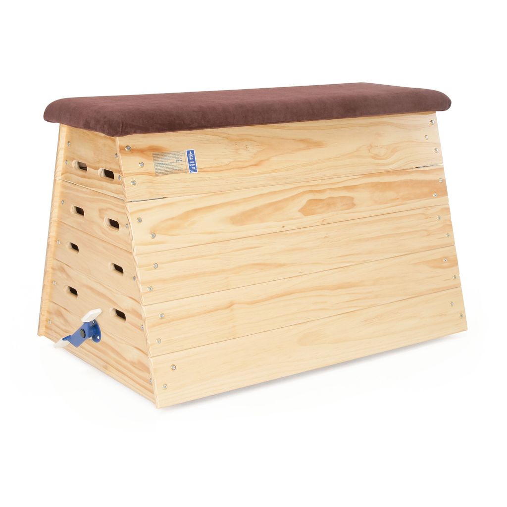 VAULTING BOX 5 SECTIONS, 1020MM C/W CASTORS, HIDE TOP