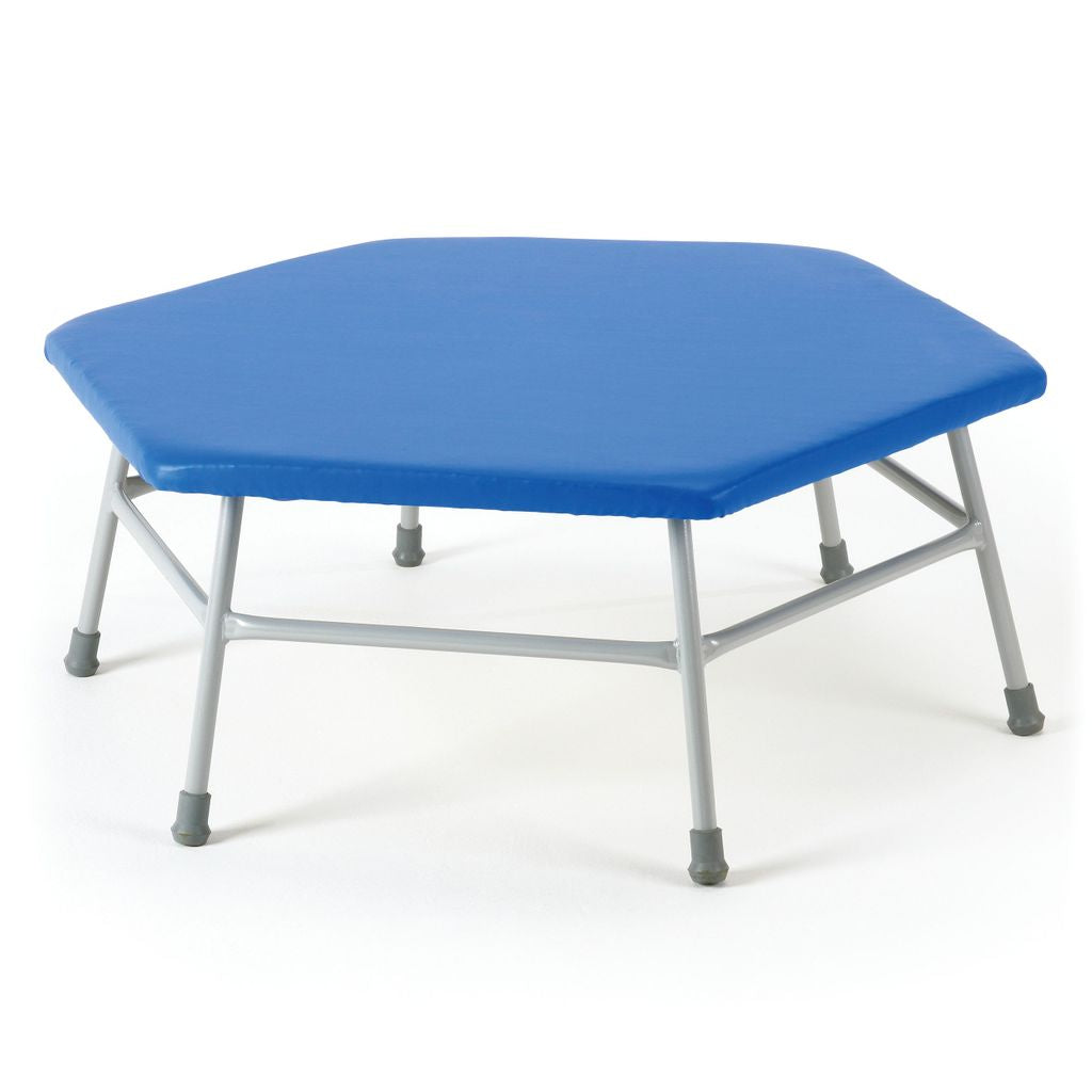 PADDED HEXAGONAL MOVEMENT TABLE 400MM HIGH, BLUE TOP