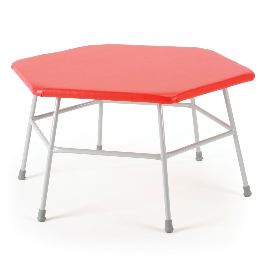 PADDED HEXAGONAL MOVEMENT TABLE 600MM HIGH, RED TOP
