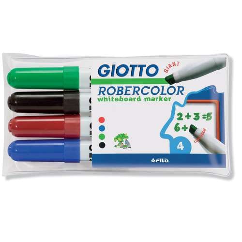 GIO ROBERCOLOR WHITEBOARD MARKER CHISEL 4PCS SET -Min Qty 1