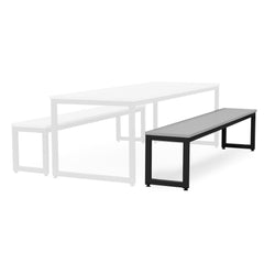 Monarch dining bench with grey top - Dark grey