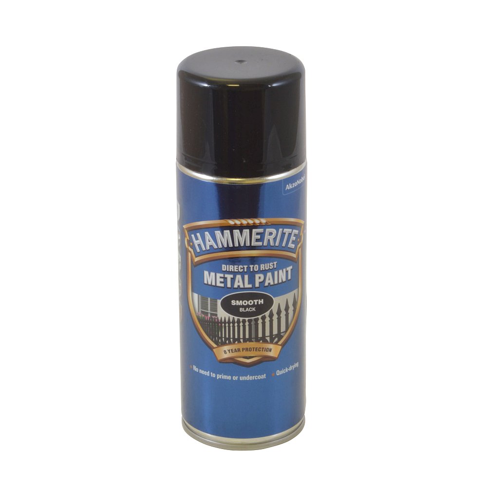 Hammerite Aerosol 400ml - Black Smooth Finish