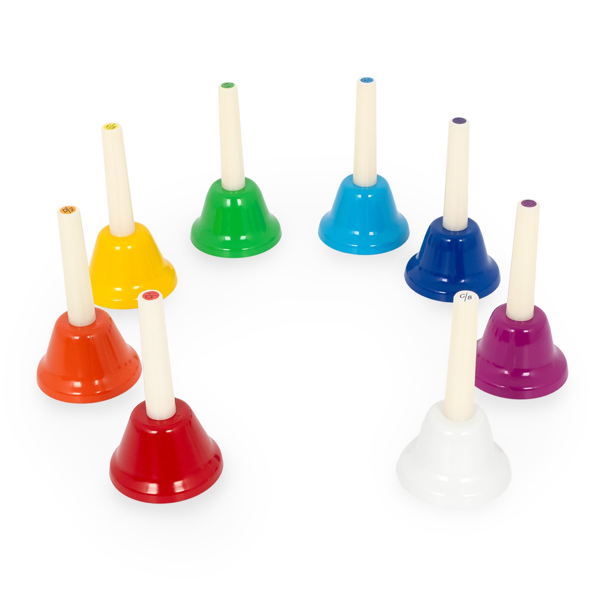 Percussion Workshop colour hand bells - set of 8