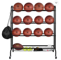 DS Ball Storage Cart (104cm x 42cm x 118cm) Black