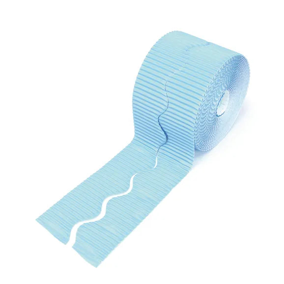 PAC BORDETTE CORRUGATED DECORATIVE BORDER ROLL 57MMX15M SKY BLUE 6PCS -Min Qty 6