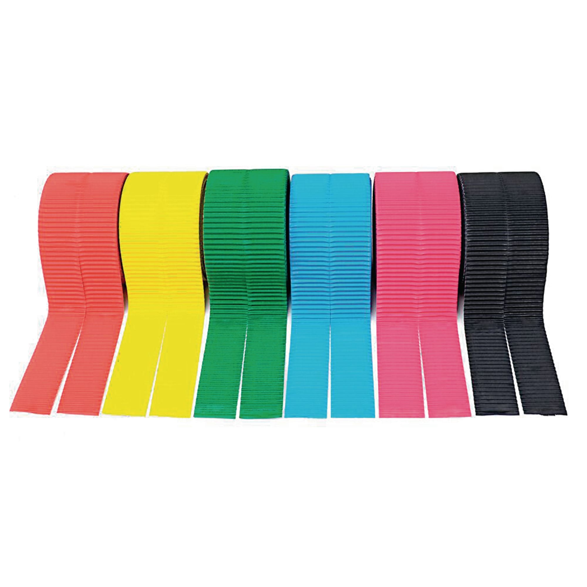 SCO CORRUGATED DECORATIVE BORDER ROLL 57MMX15M STRAIGHT CUT ASSORTED 6PCS -Min Qty 1