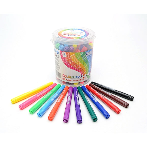 SCO JUMBO WASHABLE FELT TIPS ASSTD 48PCS -Min Qty 24