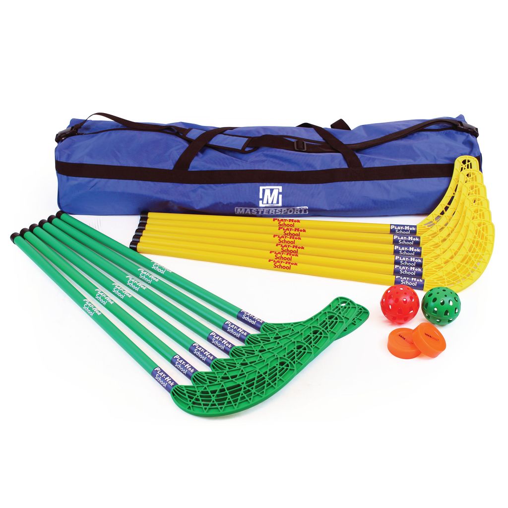 PLAY-HOK SET SCHOOL, GREEN AND YELLOW STICKS